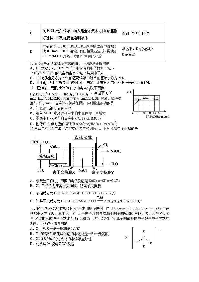 2020安徽省泗县一中高三最后一卷理科综合试题含答案03