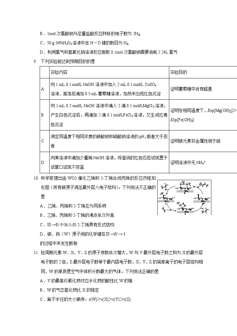 2020遵义南白中学高三第六次联考理科综合试题含答案第3页