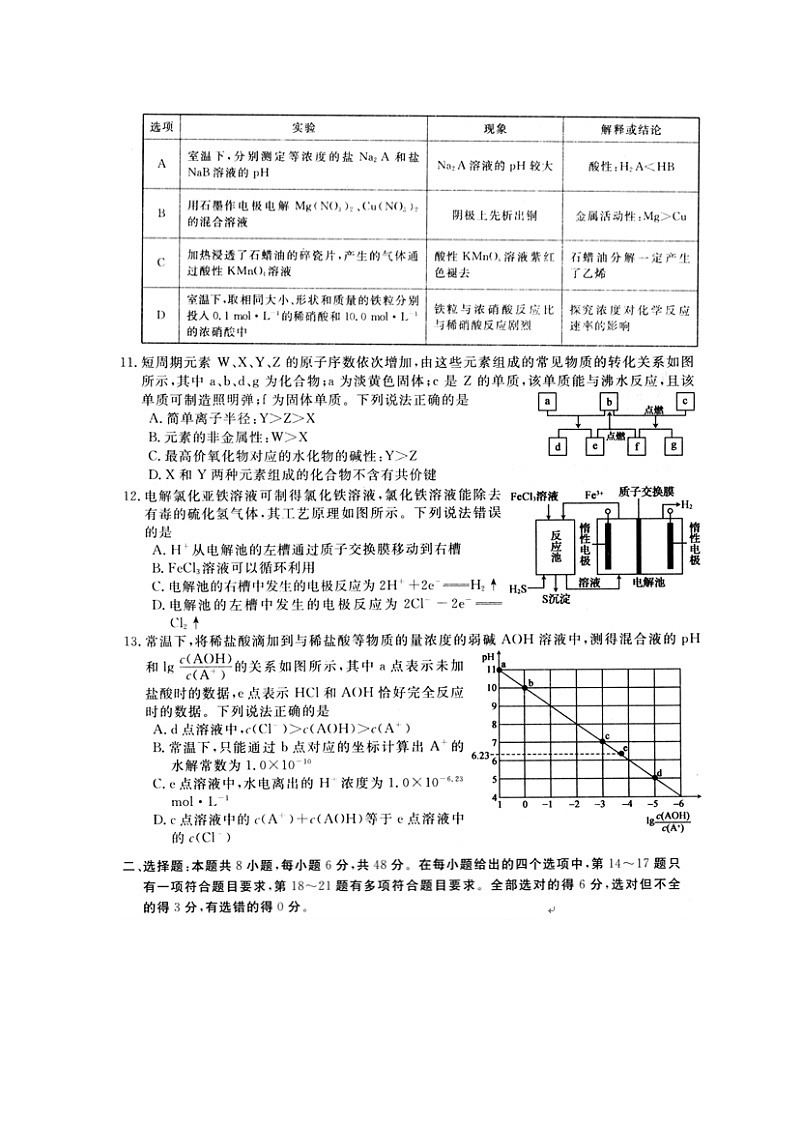 2020静宁县一中高三第四次模拟考试理科综合试题扫描版含答案第3页