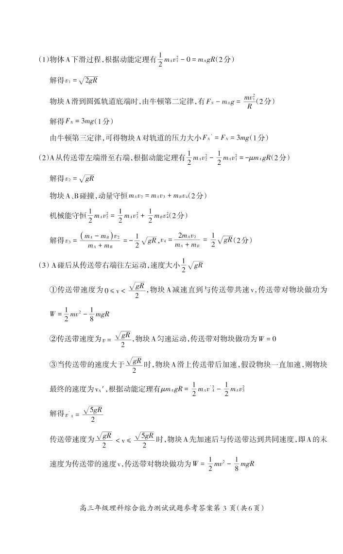 2023芜湖高三上学期期末教学质量统测理综PDF版含答案（可编辑）03