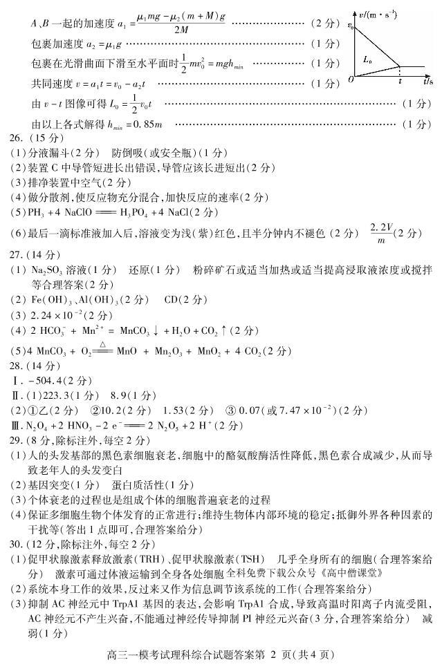 2022-2023学年四川省内江市高三上学期第一次模拟考试（1月） 理综 PDF版02