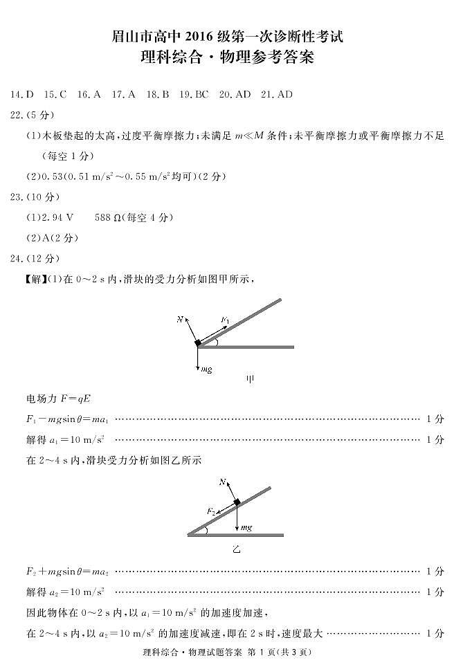 物理答案(简)第1页