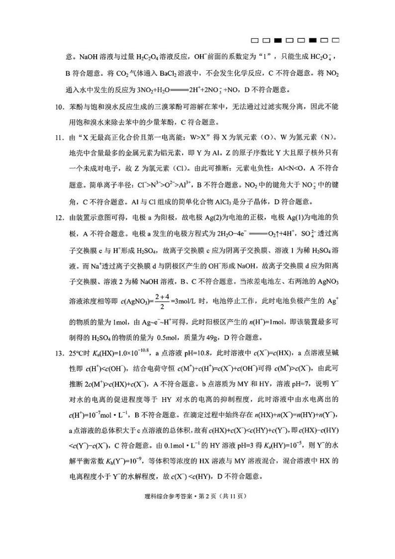 2023届云南省师范大学附属中学高三第八次月考试题 理综 PDF版02