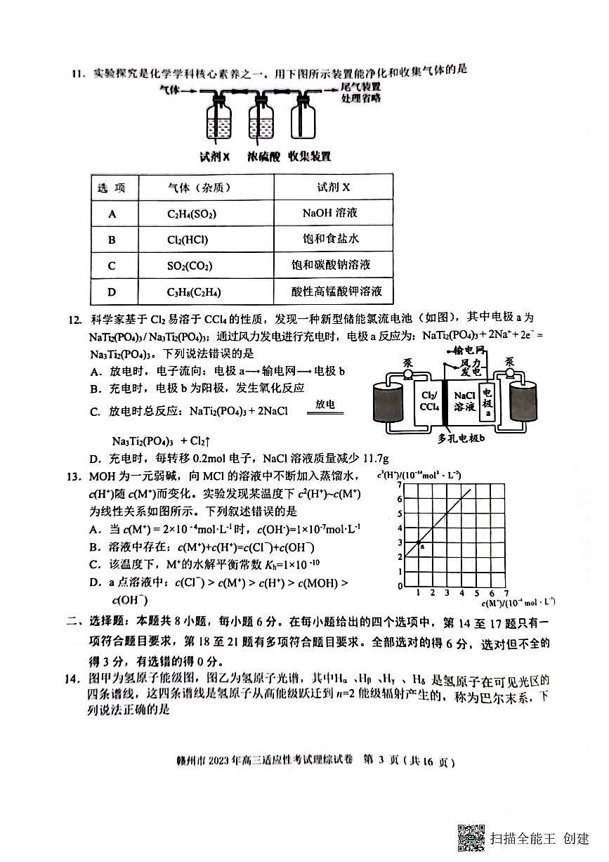 2023屆江西省贛州市高三第二次模擬考試 理綜第3頁(yè)
