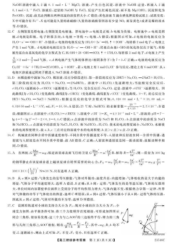 2022-2023学年山西省朔州市怀仁市第一中学高三下学期第三次模拟理科综合试题PDF版含答案02