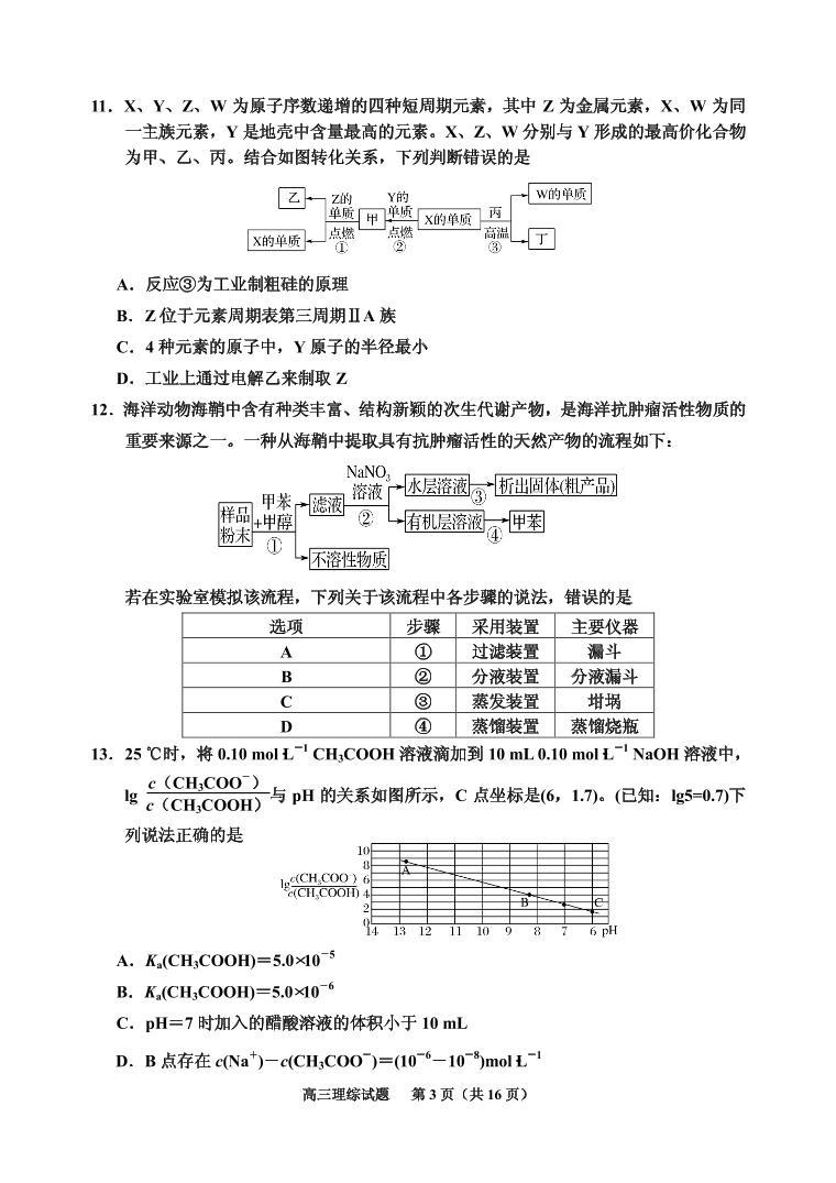 2020届吉林省吉林市高三第三次调研测试（4月） 理综 PDF版03