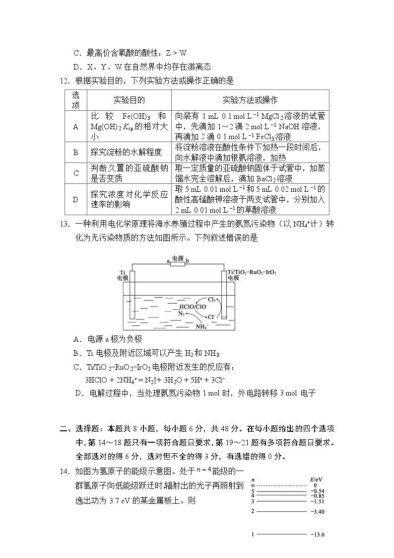 2023年高考压轴卷——理综（全国甲卷） Word版含解析03