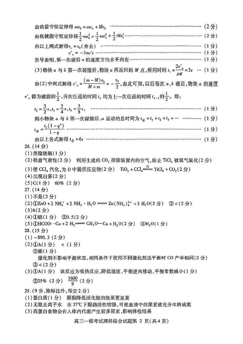 2024内江高三上学期第一次模拟考试理综PDF版含答案02