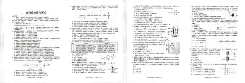 绵阳市高2021级第二次诊断考试理综试卷及参考答案01