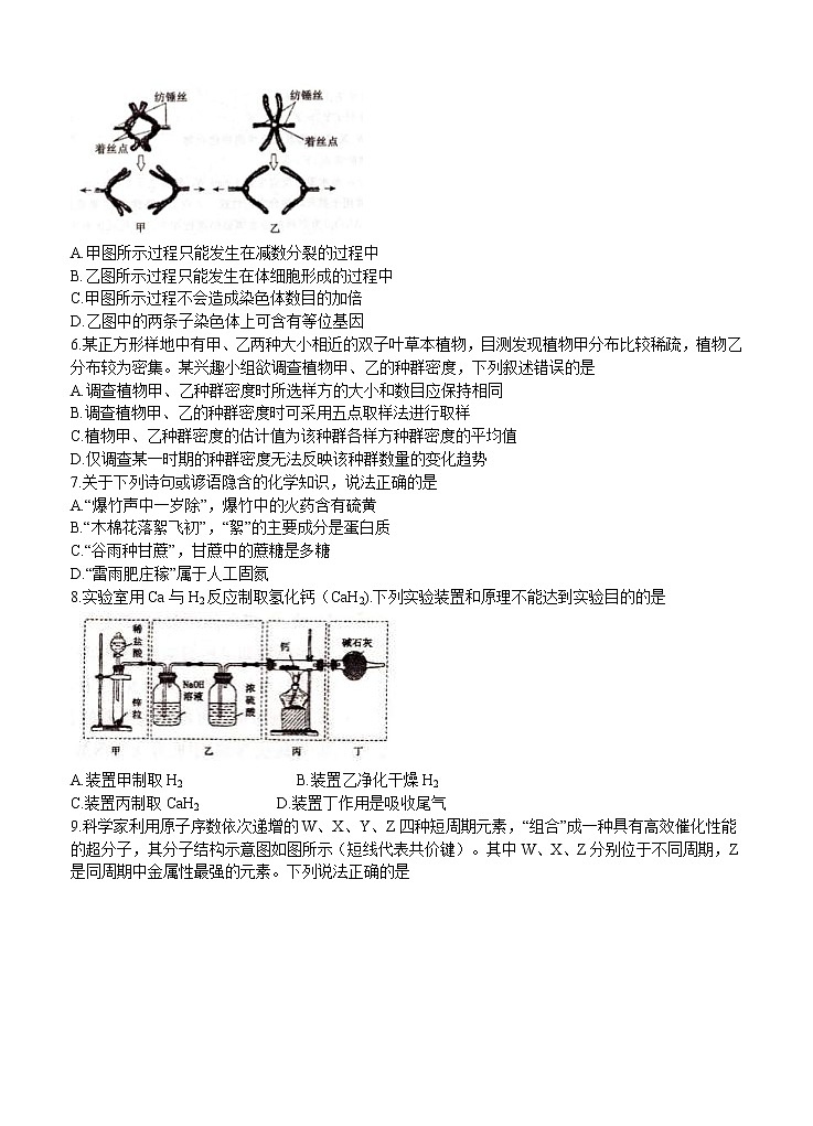 河南省洛阳市2021届高三下学期5月第三次统一考试(三练)理科综合(含答案)02