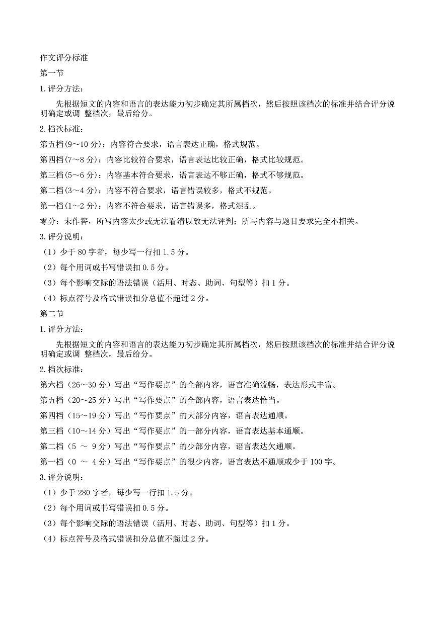 广西柳州市2026届高三第一次模拟考试日语答案第2页