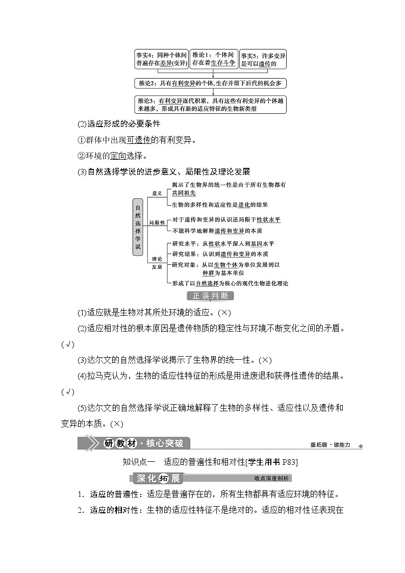 第6章第2节 自然选择与适应的形成--(新教材)2021年人教版(2019)高中生物必修2同步学案+同步练习02