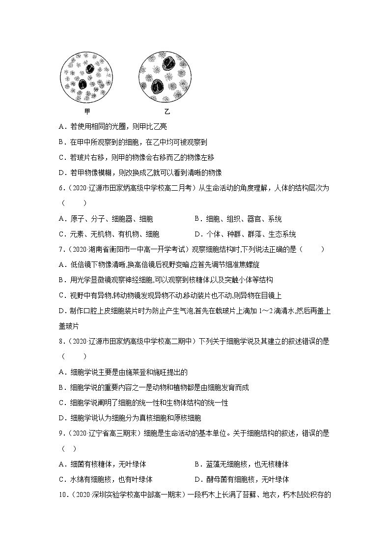 第01章 认识细胞 单元测试(原卷版)第2页