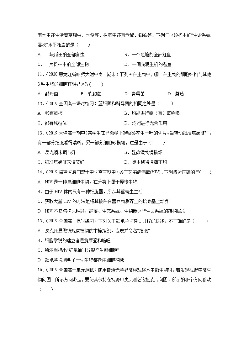 第01章 认识细胞 单元测试(原卷版)第3页
