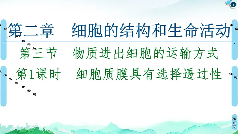 2021-2022学年苏教版（2019）高中生物 必修1 第2章 第3节　物质进出细胞的运输方式课件+课时练01