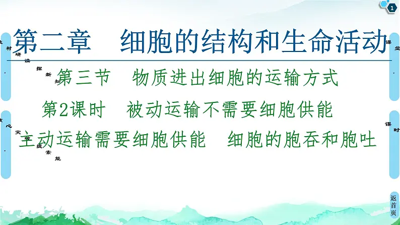 2021-2022学年苏教版（2019）高中生物 必修1 第2章 第3节　物质进出细胞的运输方式课件+课时练01