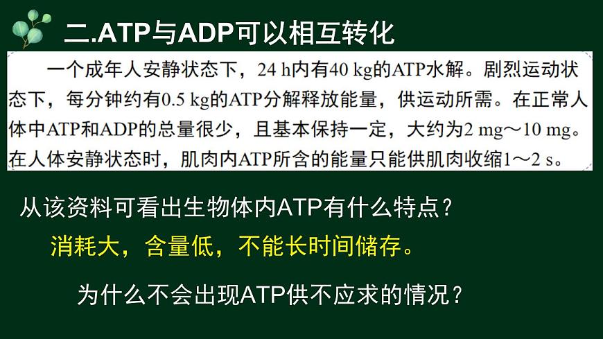 5.2 細胞的能量“貨幣”ATP（課件精講）-【新教材】人教版（2019）高中生物必修1同步課件精講+習題精練第8頁