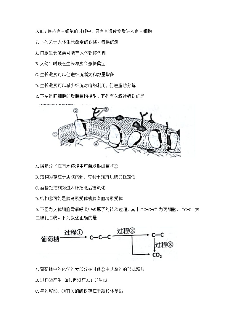 浙江省Z20名校联盟2022届高三上学期8月第一次联考(暑假返校联考)生物试题+Word版含答案第2页