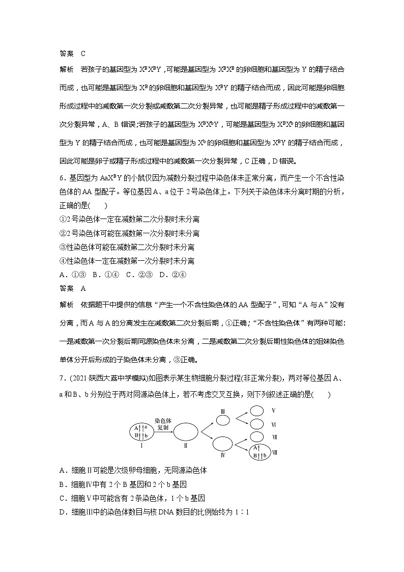 2022届高考生物一轮复习专题训练32 理解细胞分裂与变异的关系(解析版)第3页