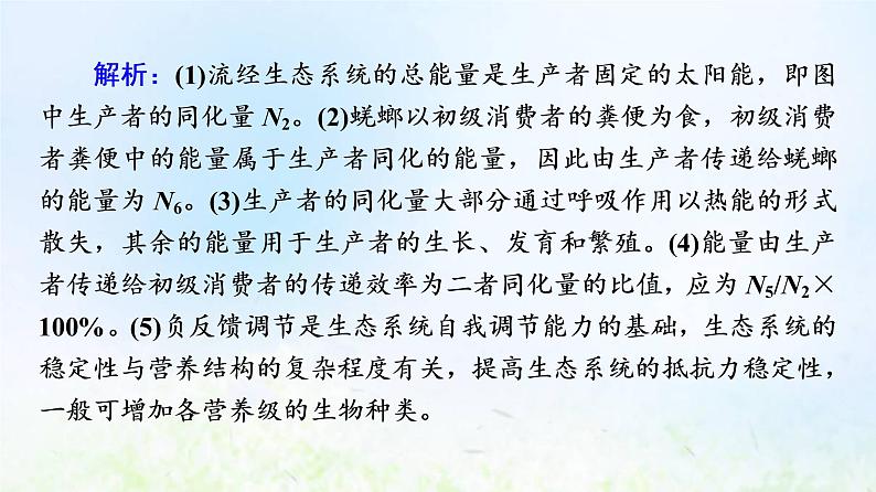 2022版新教材高考生物一轮复习第9单元生物与环境高频考点进阶课7生态系统结构与功能的综合考查课件新人教版第6页