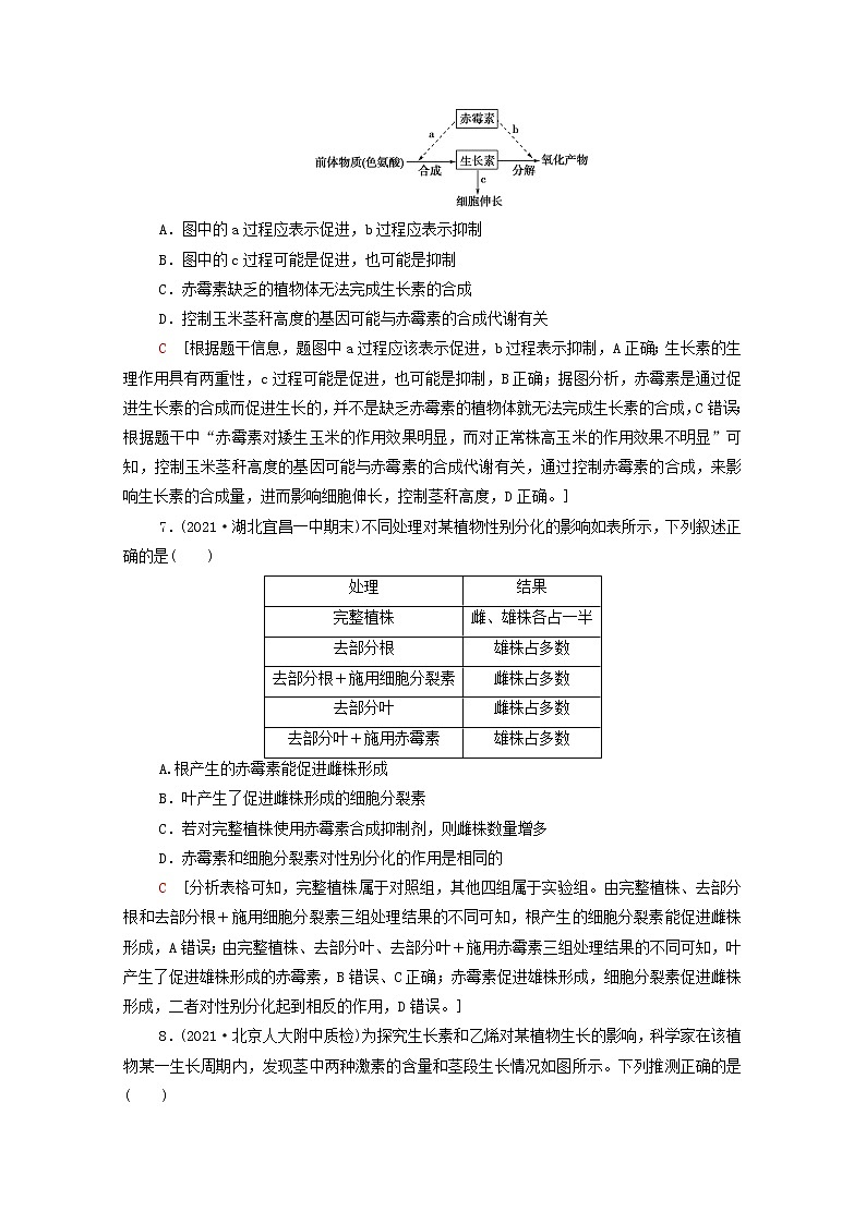 高中生物第5章植物生命活动的调节第2节其他植物激素课后练习含解析新人教版选择性必修1第3页