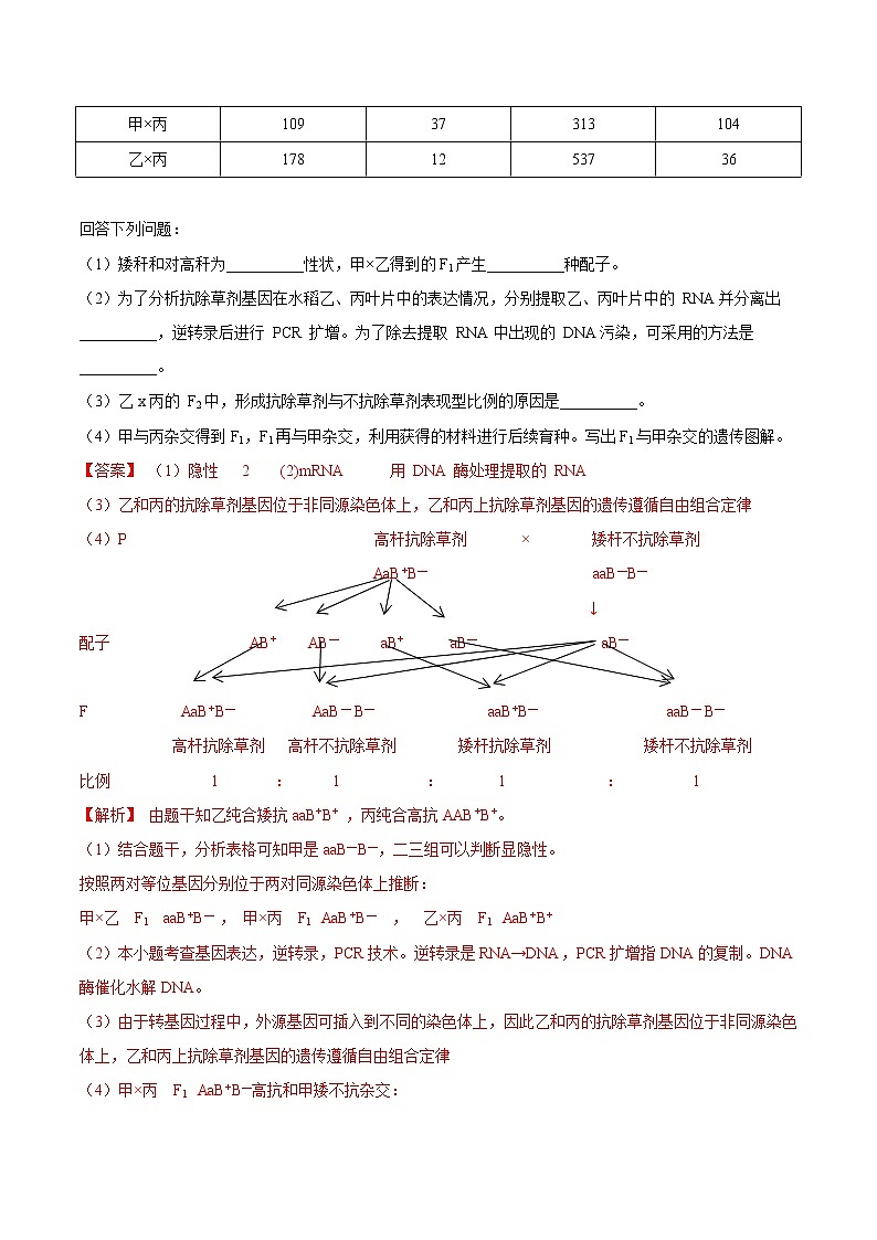 专题05 遗传规律-五年(2017-2021)高考生物真题分项汇编(浙江专用)(解析版)第2页