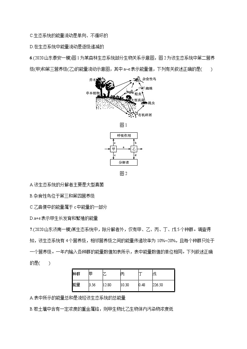2022届高考生物一轮总复习 课时规范练33 生态系统的结构及其能量流动第2页