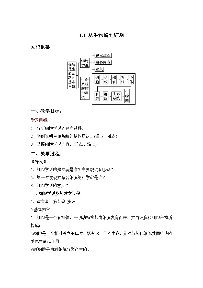1.1细胞是生命活动的基本单位 课件+练习+教学设计-高中生物新教材同步备课(人教版必修1)01