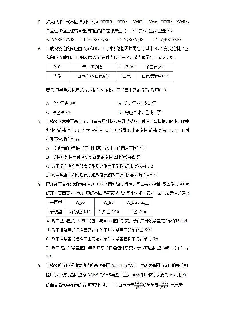 1.2孟德尔的豌豆杂交实验(二) 同步练习 人教版(2019)高中生物必修第二册第2页