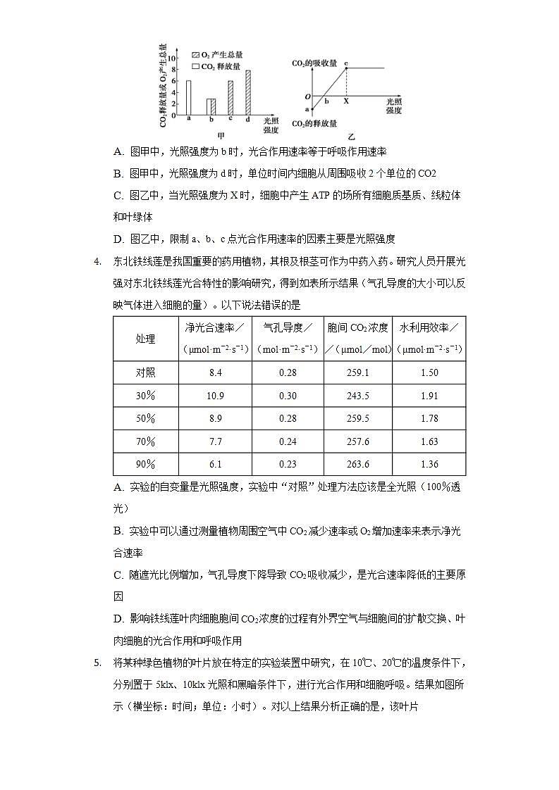 4.4.3影响光合作用的因素 同步练习 北师大版(2019)高中生物必修一第2页