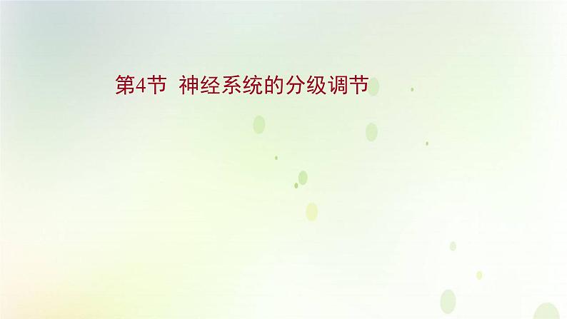 新教材高中生物第2章神经调节第4节神经系统的分级调节课件新人教版选择性必修第一册第1页
