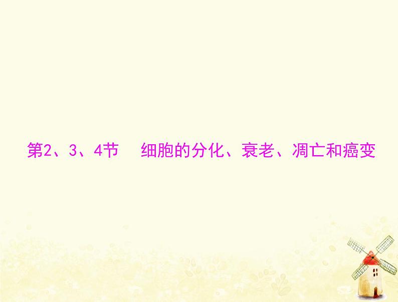 高考生物一轮复习第6章细胞的生命历程第234节细胞的分化衰老凋亡和癌变课件必修1第1页