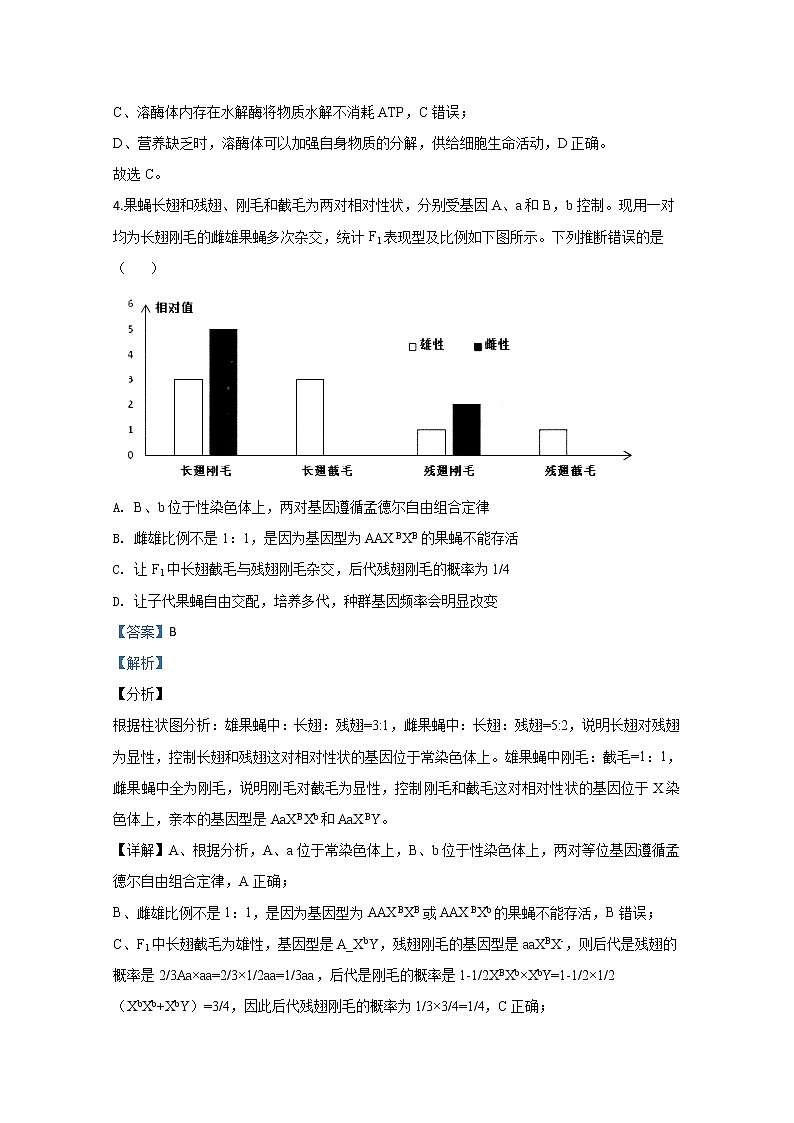 山東省青島市2020屆高三二模生物試題+Word版含解析第3頁