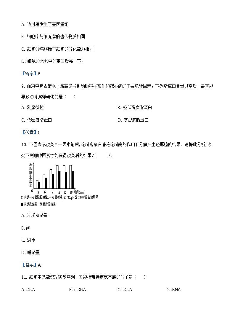 2021年上海市浦东高三一模生物试卷及答案第3页