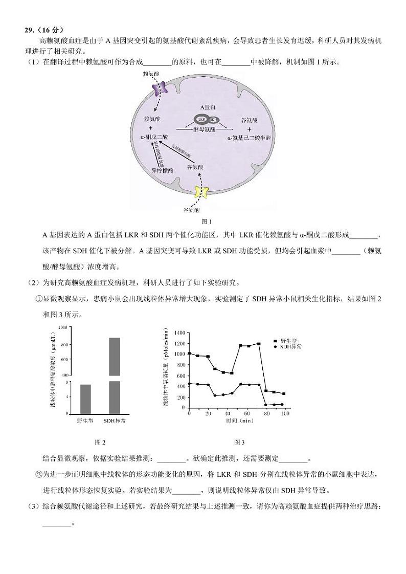 2019年北京市昌平区高三二模生物试卷及答案02