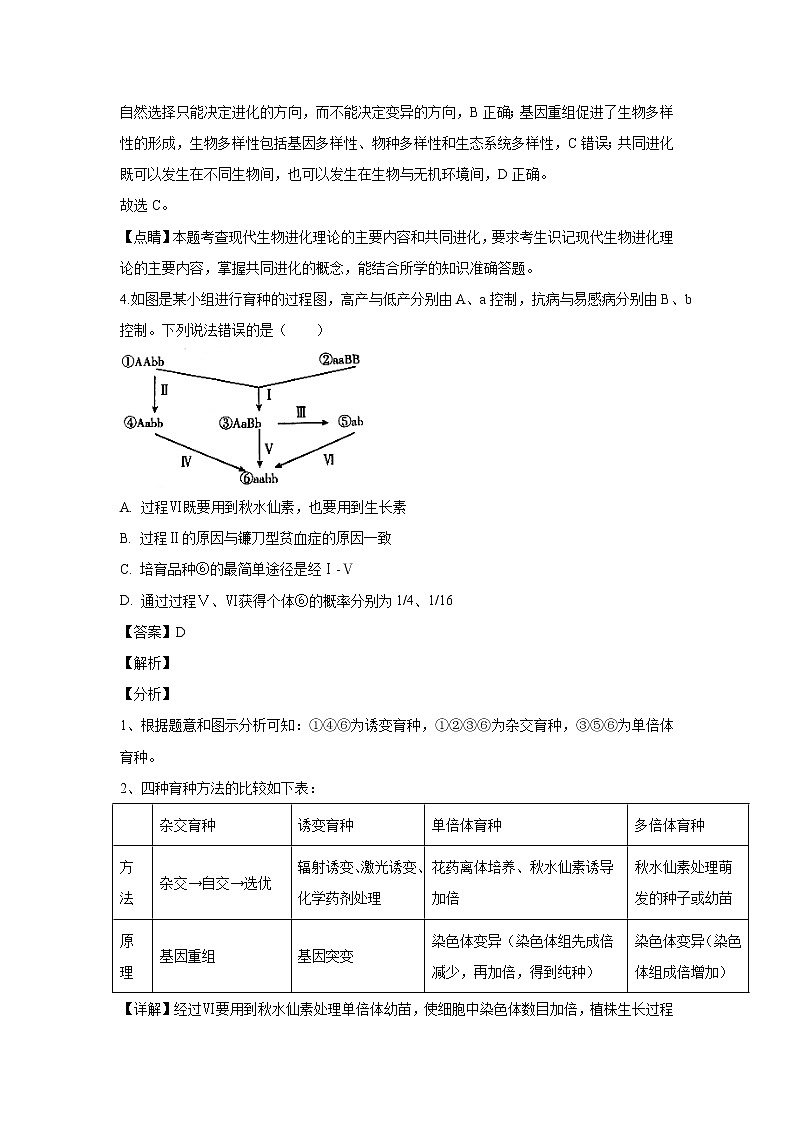广东省肇庆市2019届高三第二次模拟(二模)考试生物试题(答案+解析)第3页