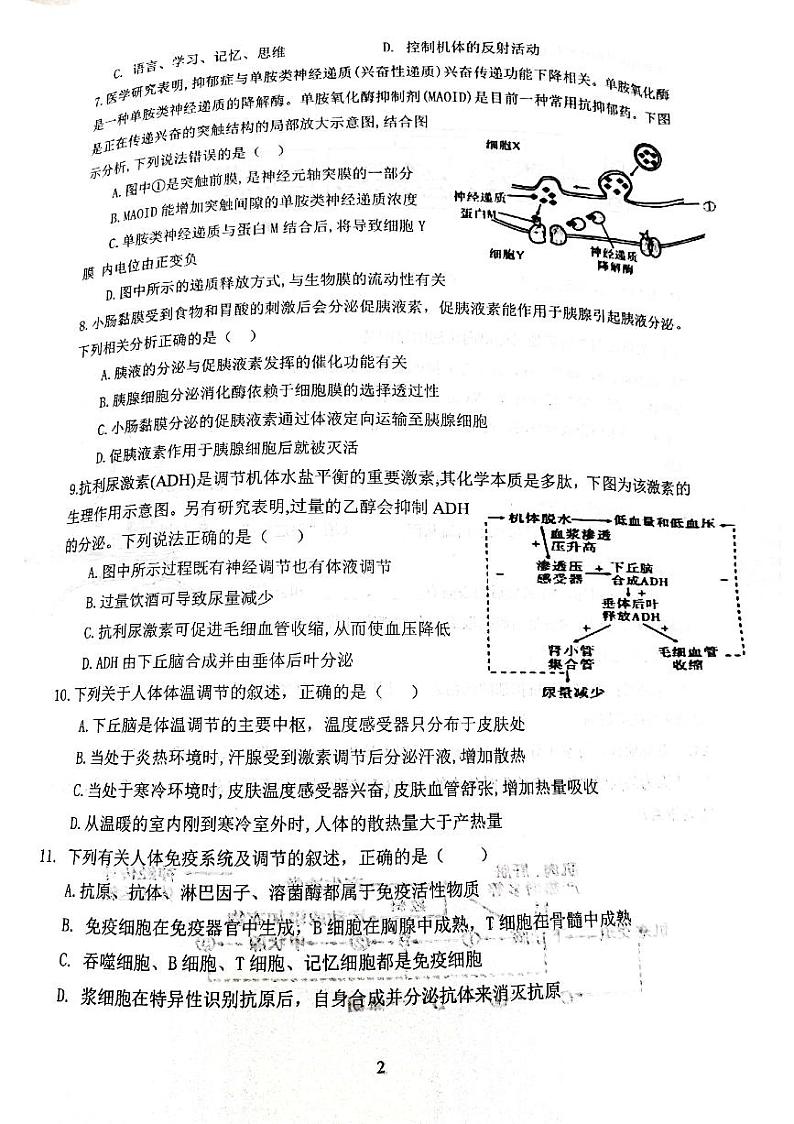 河南省开封市五县2021-2022学年高二上学期10月月考联考生物试题扫描版含答案02