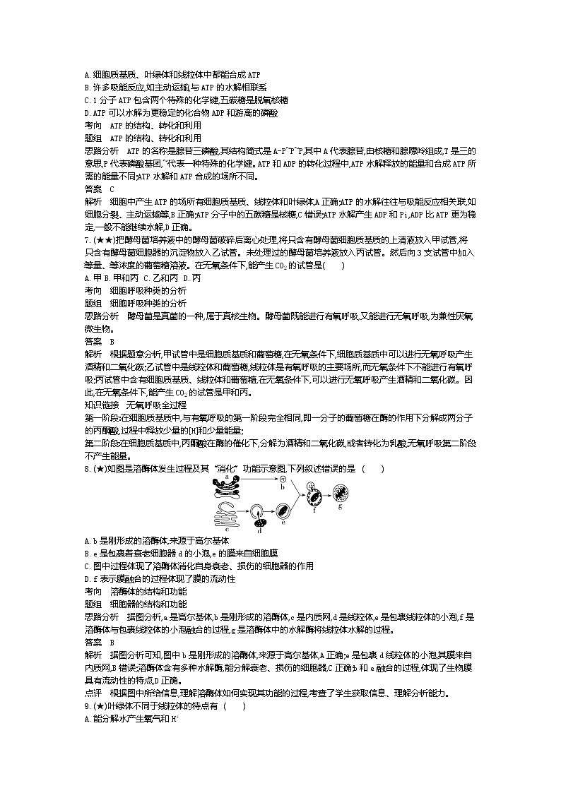 4、【全国百强校】山东省枣庄市2019-2020学年高一上学期期末考试生物试题(教师版)03