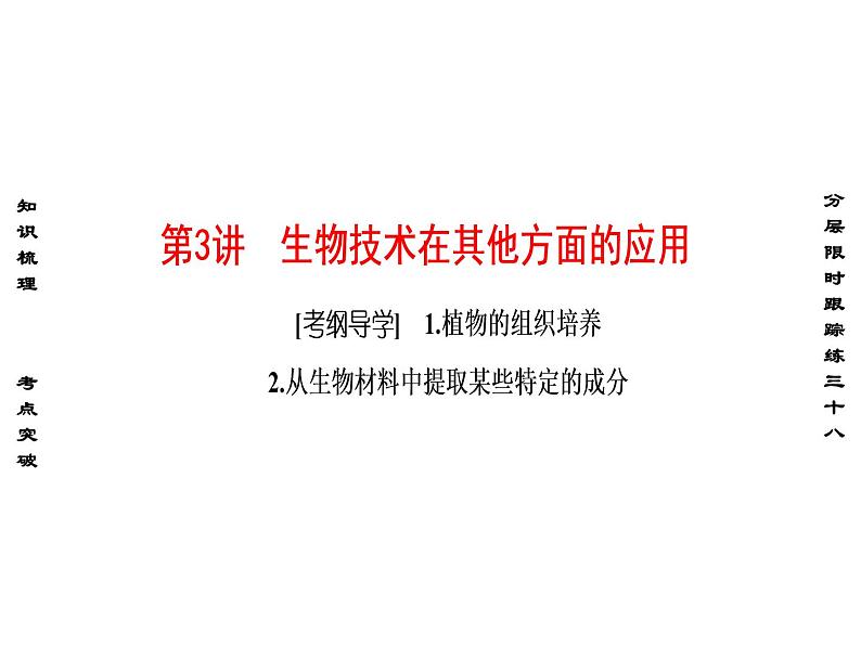 高考生物一轮复习(通用版)课件:第11单元-第3讲生物技术在其他方面的应用第1页