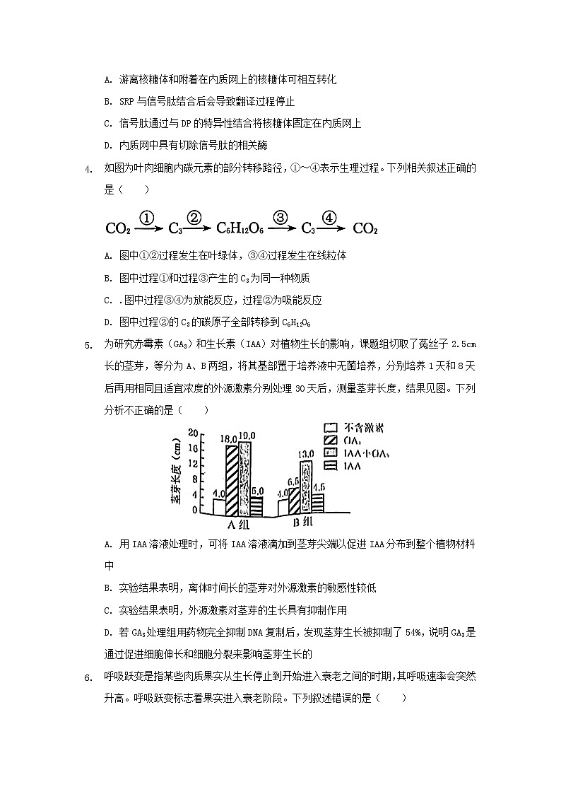 安徽省桐城市重点中学2022届高三生物上学期开学教学质量检测试题含解析第2页