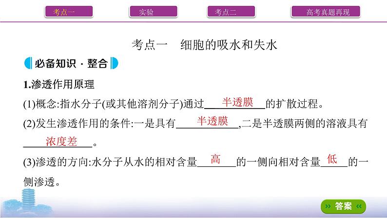 高考一轮复习第6讲 细胞的物质输入和输出课件PPT02