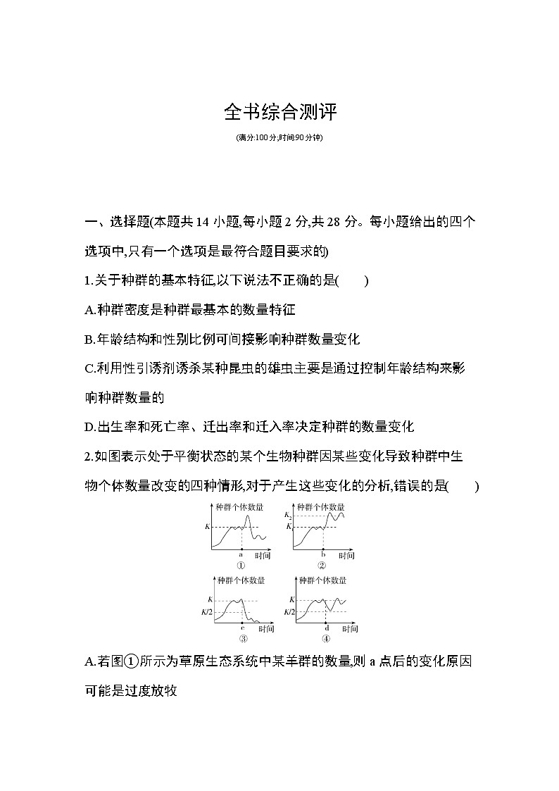 人教版2019选择性必修第二册综合测评01