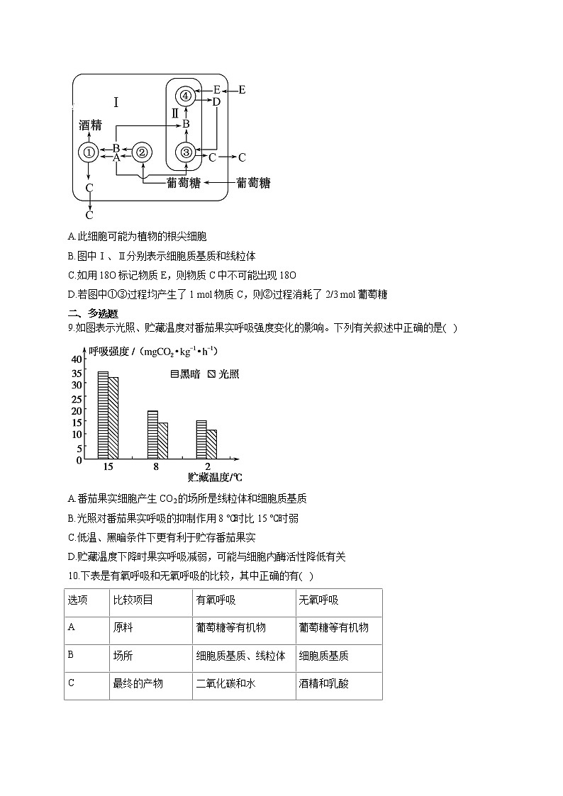【新课标新高考】2022届高考生物二轮复习专题练AB卷 专题五 细胞呼吸(A卷)第3页