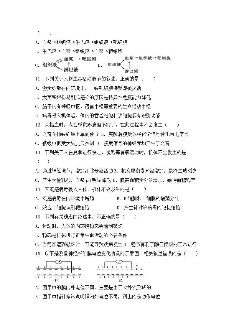 内蒙古集宁新世纪中学2021-2022学年高二上学期期中考试生物【试卷+答案】第3页
