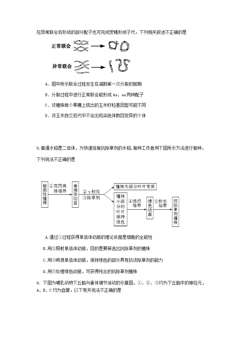 北京市东城区2020届高三一模2卷生物试题03