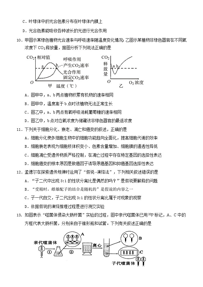 2020届黑龙江省大庆市高三第一次质量检测生物试题03