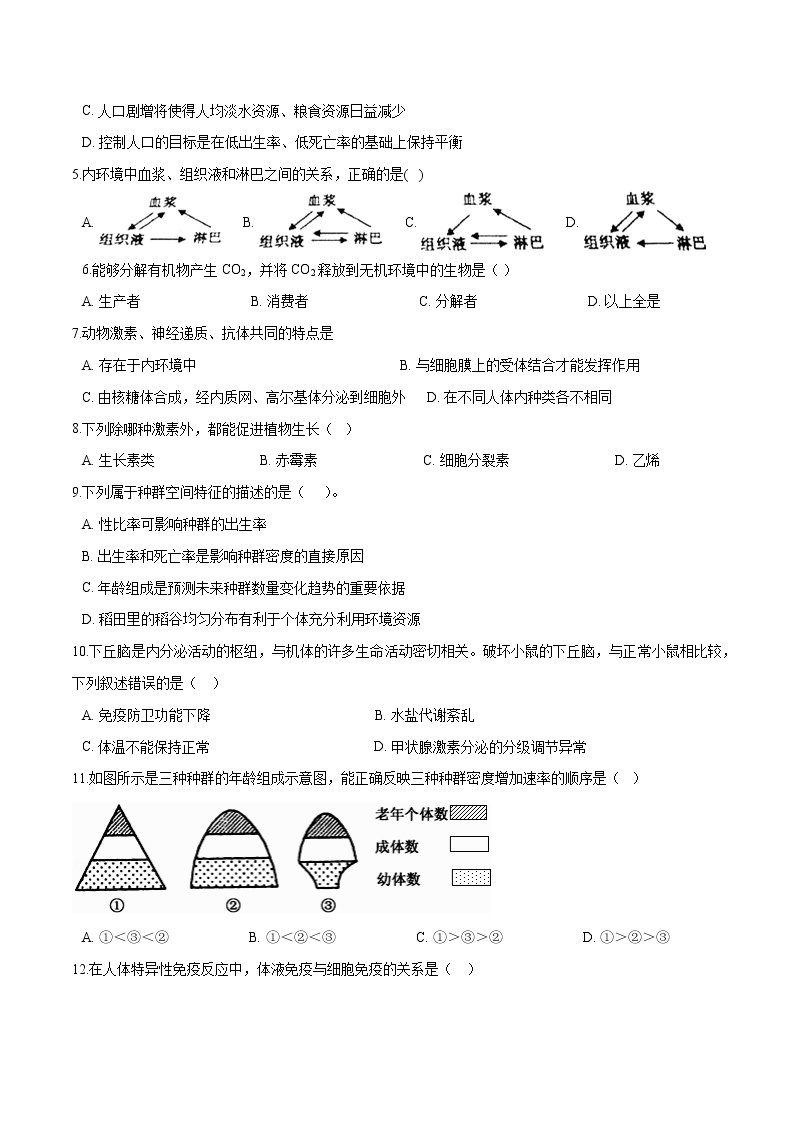 2021-2022学年（人教版2019）选择性必修3生物高二上学期期末测试卷03（word版含答案）02