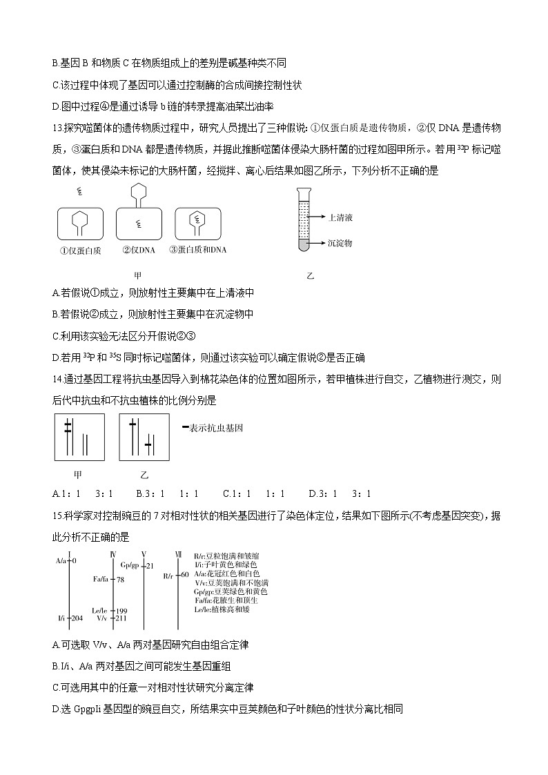 2022届广东省肇庆市高三上学期第一次统一检测(10月) 生物(word版含有答案)03