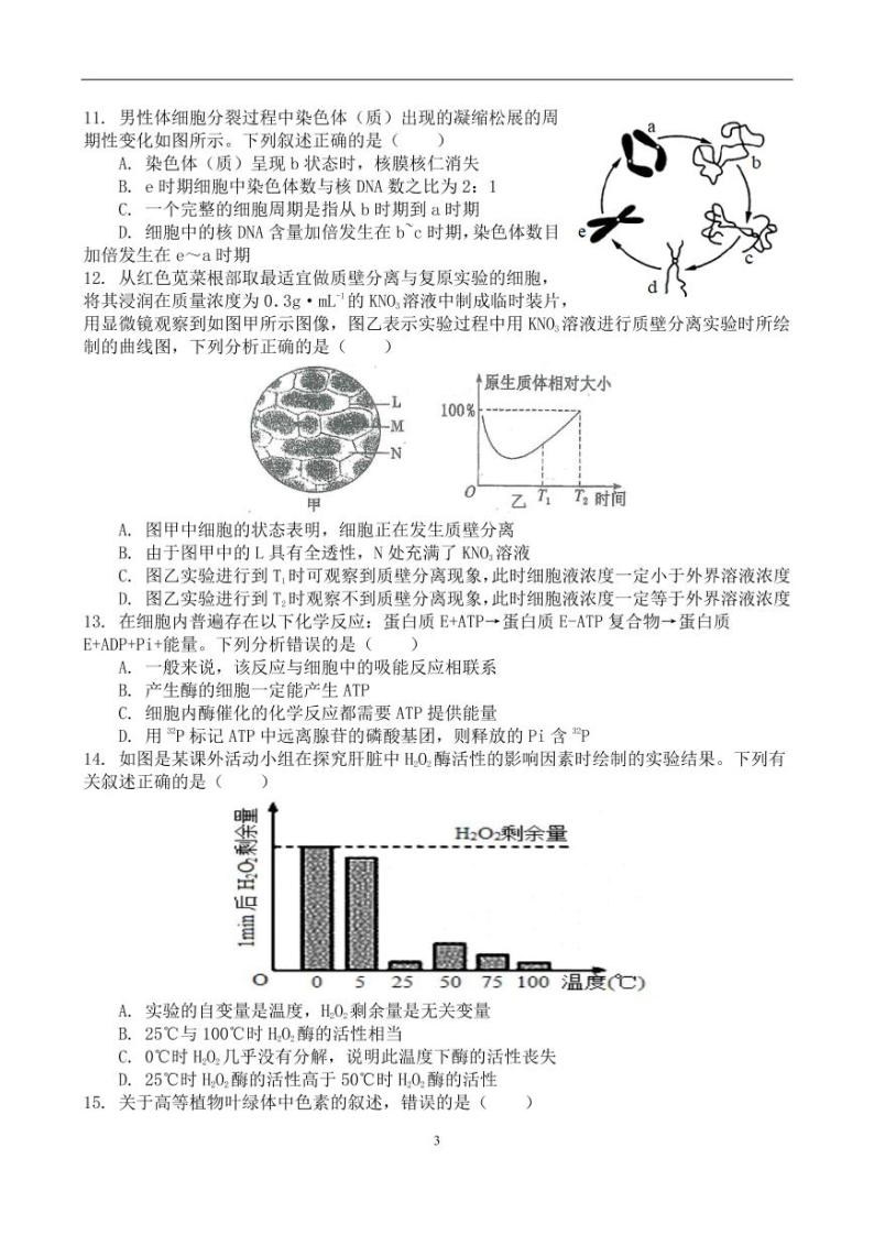 广东省梅州市兴宁市2021-2022学年高一上学期综合能力竞赛模拟生物试题PDF版含答案03