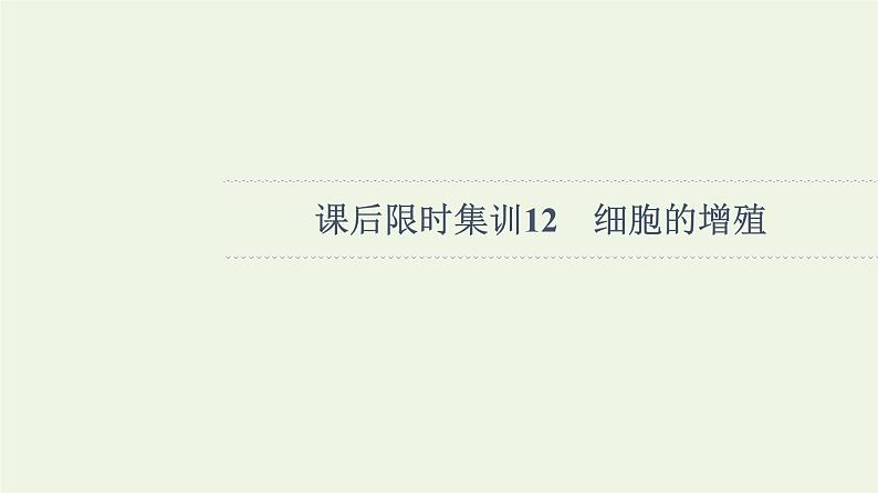 高考生物一轮复习课后集训12细胞的增殖课件第1页